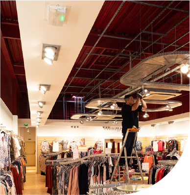 Intervention éclairage en magasin
